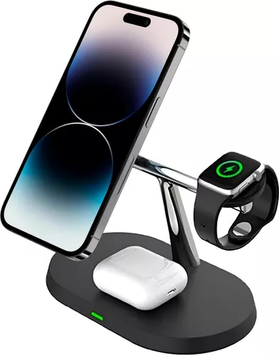 Carregador Sem Fio Carregador Sem Fio Iphone Suporte para Carregador Apple  Watch Base de Carregamento Sem Fio 3 em 1 