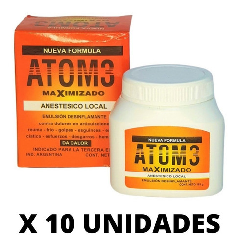 Atom 3 Maximizado En Gel 185gr 10 Unidades