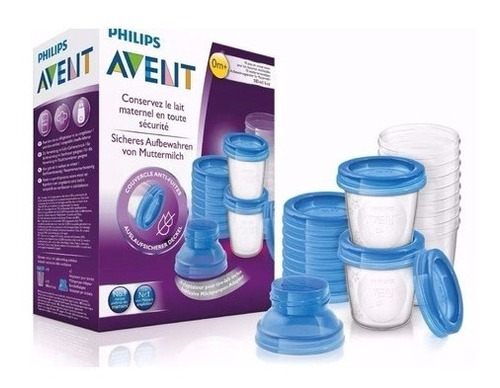 Imagen 9 de 10 de Avent Philips Set De Vasos De Almacenamiento X 10 Scf618/10