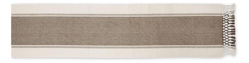 Camino De Mesa Tejido Dii Dobby Stripe, 13x72, Marrón