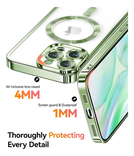 Funda De Celular Meifigno P/ iPhone 15 Pro Max, Verde Hierba