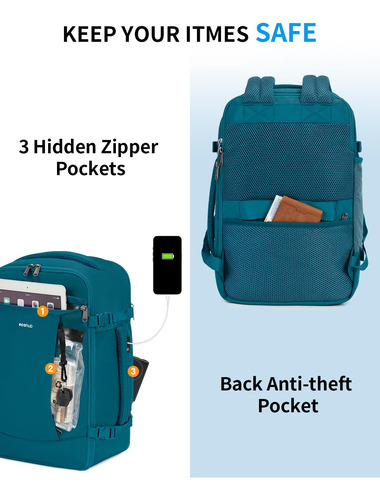 Mochila De Viaje Ecohub De 30 Litros Con Carga Usb Para Port