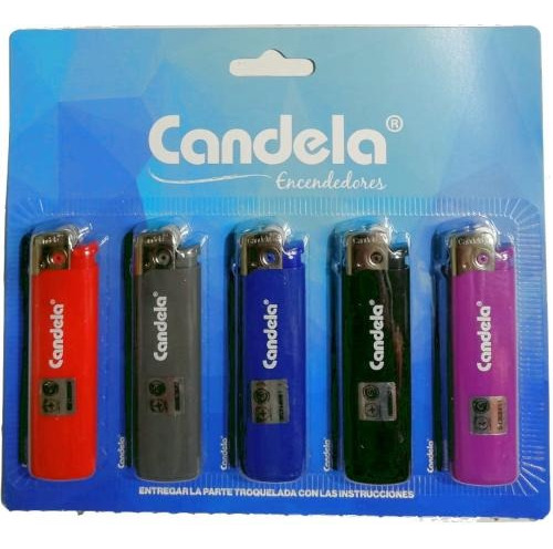 Encendedor Candela Maxi Tira X 5 Unidades Recargable