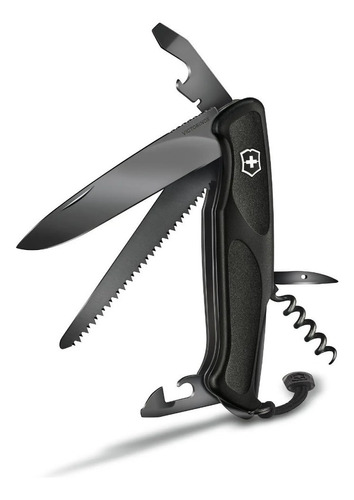 Victorinox Navaja Ranger Grip Onyx, Negra, 12 Usos Color Negro