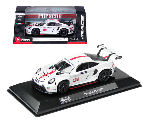 Modelo De Coche Bburago Porsche 911 Rsr De Metal Escala 1:43