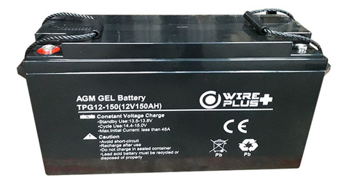 Bateria 12v 150ah Agm Gel Ciclo Profundo Wireplus