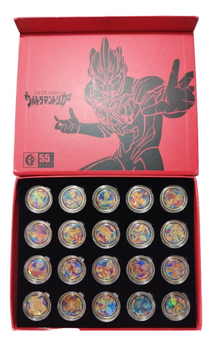 20 Medallas Souvenir Ultra Man En Caja Y Capsula Coleccionab