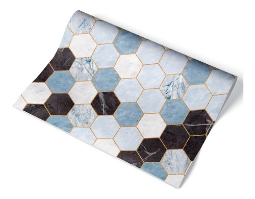 Imagen 6 de 8 de Vinilos Decorativos Pared Marmol Hexagonos
