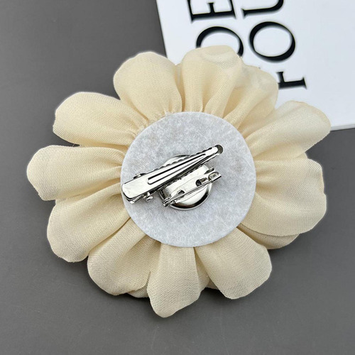 2 Elegante Broche De Flores Para Mujer, Horquilla, Beige