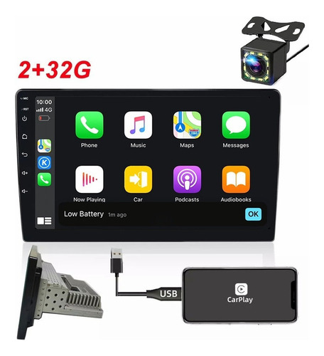 Voilamart 10 Inch / 1 Din2+32g Estéreo De Coche Android 10 Pulgadas Wifi Gps Carplay