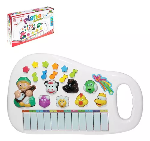 Piano Teclado Brinquedo Infantil Sons Fazenda Sitio Animais