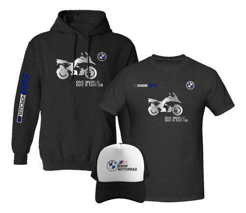 Paquete: Sudadera Hoodie + Playera + Gorra Gs R1200 Bmw