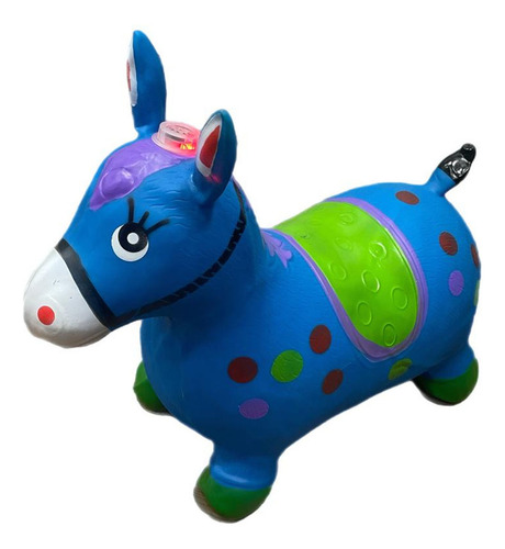 Cavalinho Upa Upa Pula Pula Com Musica Pocoto Burro Infantil Cor Azul