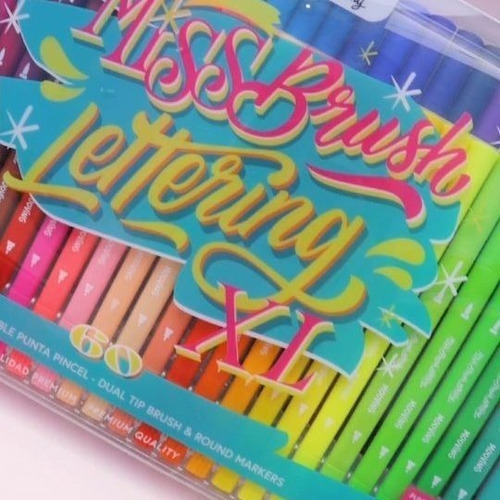 Marcadores Mooving D/punta Pincel Miss Brush Xl 60 Colores