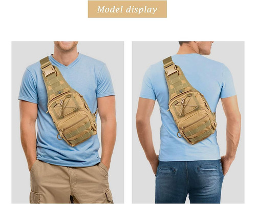 Mochila Senderismo Una Tira Khaki Edc Militar Tactica