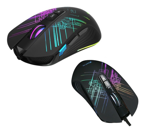 Mouse Gamer Rgb Para Pc Usb 7 Botones 4800 Dpi