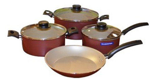 Imagen 1 de 4 de Juegos De Bateria Cocina Tramontina Turim Rojo - Fama