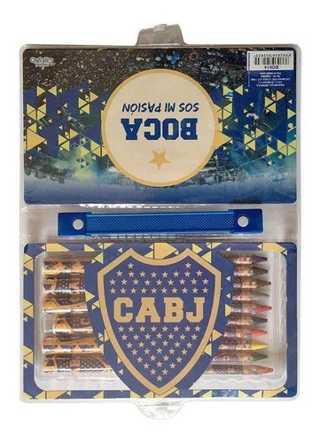 Set De Arte Boca Juniors 42 Pcs Crayone Acuarela Bo014 Maple