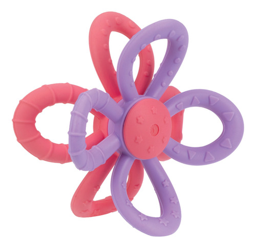 Mordedor para bebé Nuby 6950-LILA/ROSA con forma de flor de silicona color lila rosa x 1u