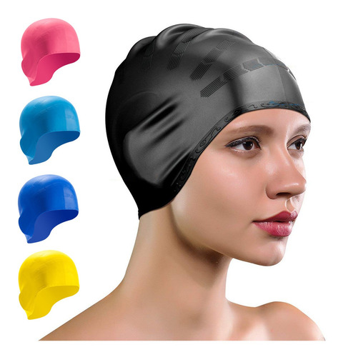 Gorro De Natación De Silicona Impermeable Y Ergonómico Con B