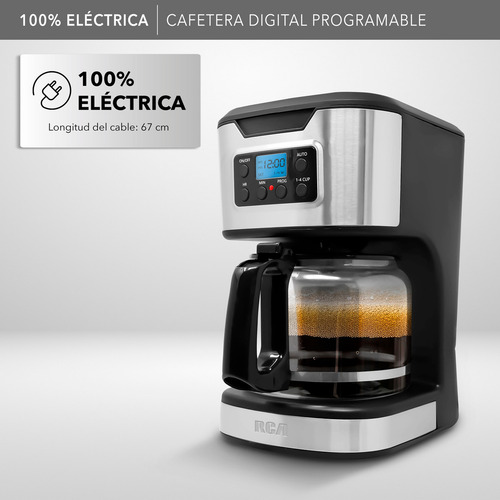 Rca Cafetera Digital Programable 12 Tazas Rc-caf3 Negro