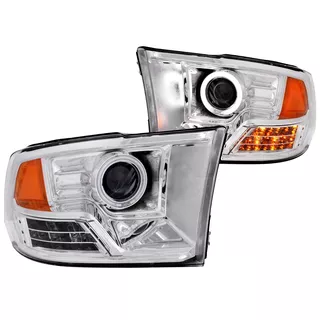 Dodge Ram 09-11 Projector H.l Halo L.e.d Chrome Amber (ccfl)