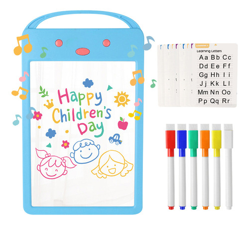 Tableta De Escritura Lcd Con Luces, Música, 6 Bolígrafos Y E