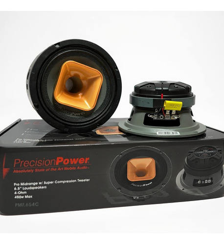 Bocinas Precision Power Pmf.654c 6.4 - 2 Piezas 4 Negro- Dorado