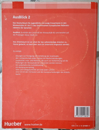 Libro En Alemán: Ausblick 2 Arbeitsbuch Edit.hueber Con Cd (Usado)