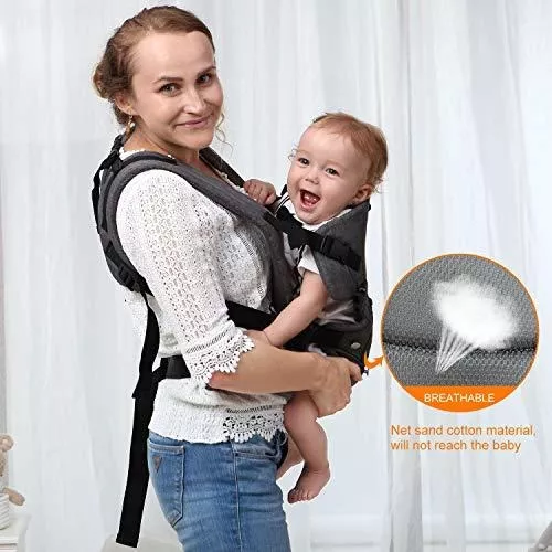 Portabebés, convertible suave portabebés ergonómico 4 en 1 con malla de  aire transpirable y todas las hebillas ajustables para recién nacidos a  niños