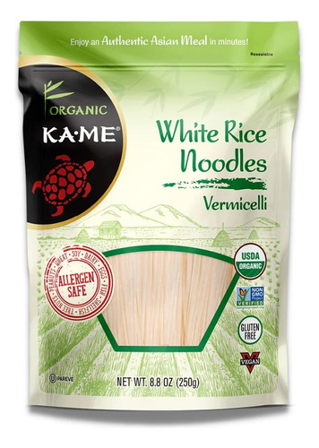 Ka-me Fideos De Arroz Organicos, Fideos De Calidad Premium, 