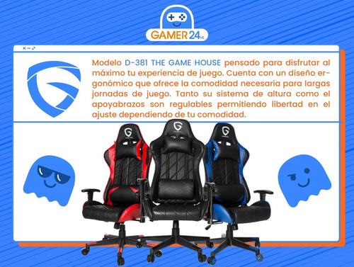 Silla Gamer Reclinable Cuero Ecológico Blaster 381 Tgh