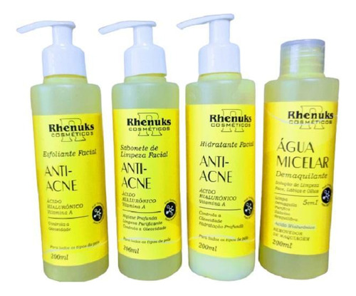 Combo 4 Produtos Para Pele Com Acne Tratamento Completo