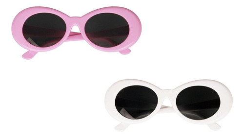 2x Retro Lentes De Sol Clout Oval Regalo Lindo Adorno Ligero