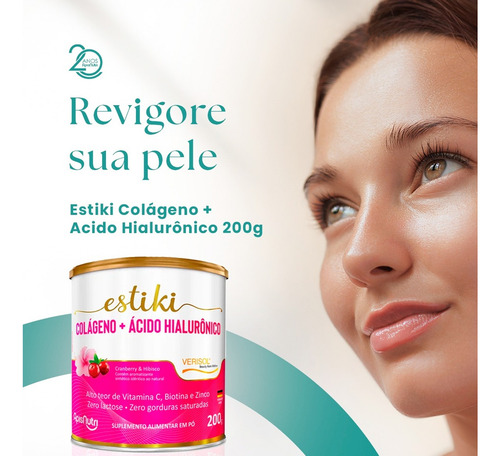Estiki Colágeno Verisol + Ácido Hialurônico Com Sabor