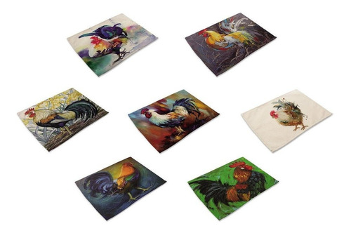 Hacaso 7 Piezas De Manteles Individuales De Lino De Algodón