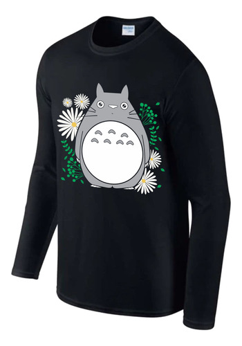 Playera Totoro, Cuello Redondo 100% Algodón Manga Larga