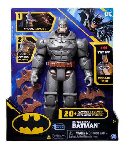 Spin Master Battle Strike Batman De 30 Cm Con Luz Y Sonidos