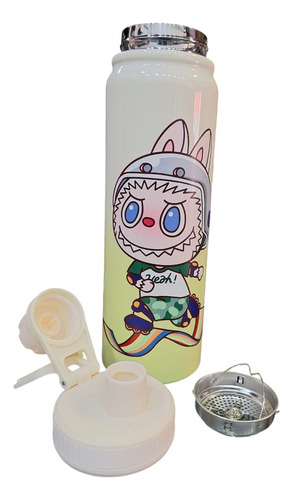 Botella Labubu Térmica Frio/calor Acero Inoxidable 800ml Beige