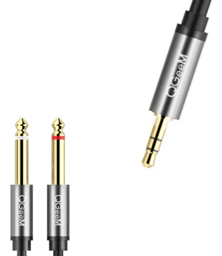 Cable Mini Jack 3.5mm A 2 Ts 6.35mm Audio Amplificador Pc 