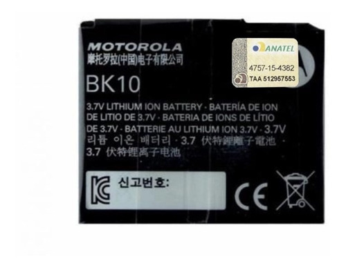 Bateria Motorola Bk10 Original Pronta Entrega Selo Anatel
