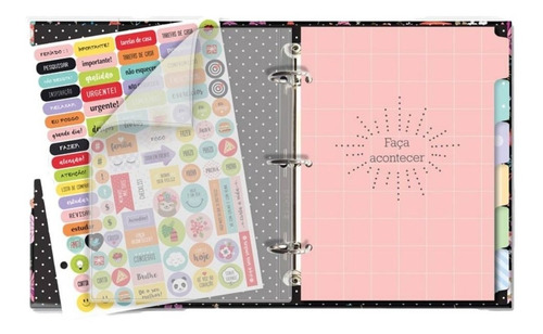 Caderno Fichário Argolado 12 Mat-capa Pvc - Fiore