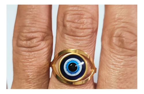 Anillo Ojo Turco De Acero Inoxidable - Diseño Elegante Ojo Turco Grande 21