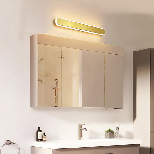 Arandela Linear Dourado Acrilico 40 Cm Led Lavabo Lup99