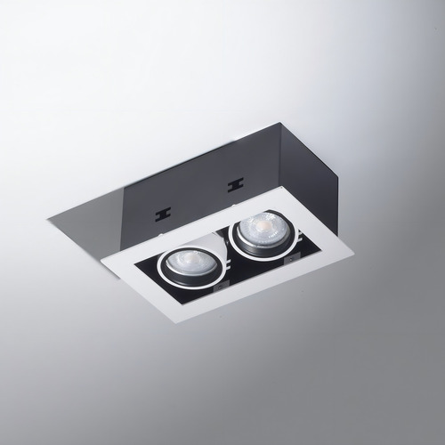 Embutido Dicro Aluminio Karol 2 Luces Cardanico Gu10 Blanco