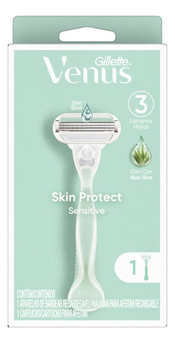 Afeitadora Gillette 3 Hojas Venus Sensitive Con Aloe