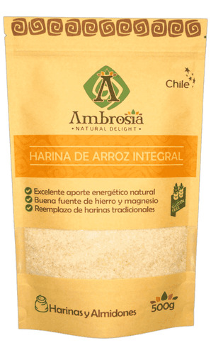 Ambrosia Harina De Arroz Integral Sin Gluten 500 G