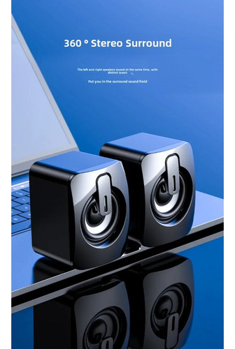 Wv Mini Altavoz De Escritorio Rgb Usb 2.0 De 3,5 Mm De
