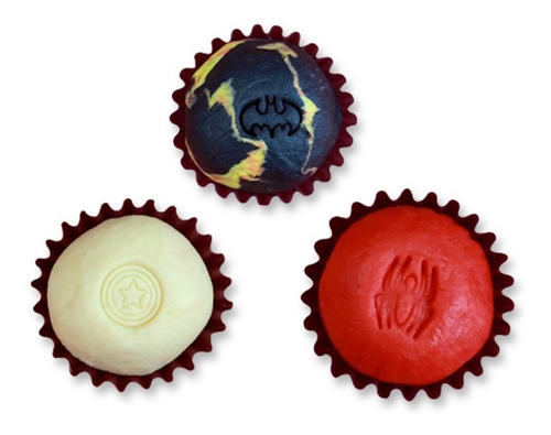 Carimbo Marcador P/ Doces Brigadeiros Pasta Massas Bluestar Cor Rosa Heróis