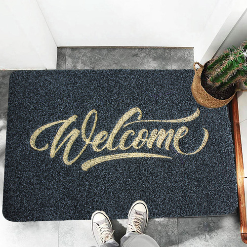 Tapete De Puerta Welcome De Fibras De Poliéster P/exterior